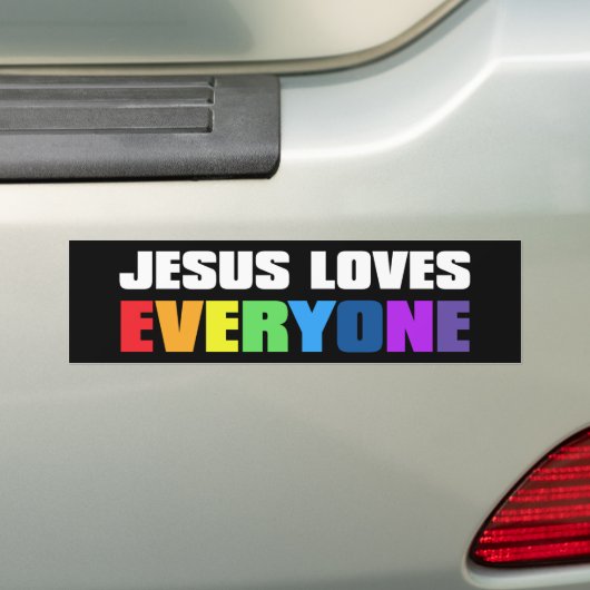 Jesus Loves Iedereen Christelijk LGBTQ Bumpersticker (Op auto)