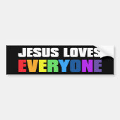 Jesus Loves Iedereen Christelijk LGBTQ Bumpersticker (Voorkant)