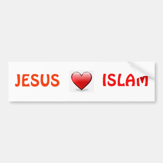 JESUS LOVES ISLAM BUMPERSTICKER (Voorkant)