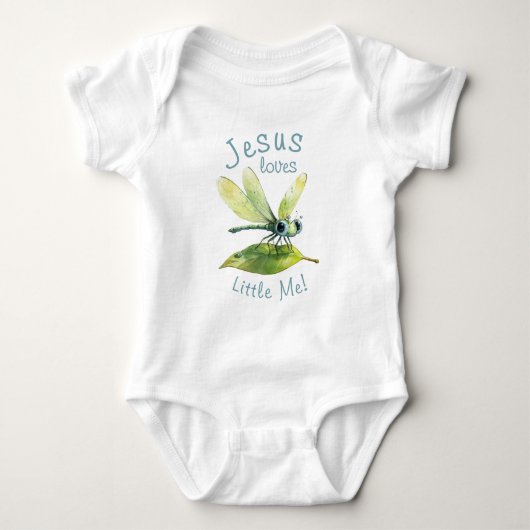 Jesus Loves Little Me Schattige Dragonfly Boy Romper (Voorkant)