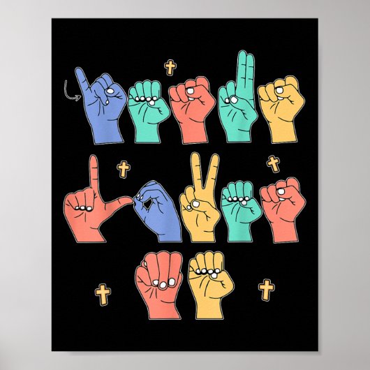 Jesus Loves Me Asl Christian Jesus Toddler You Sig Poster (Voorkant)