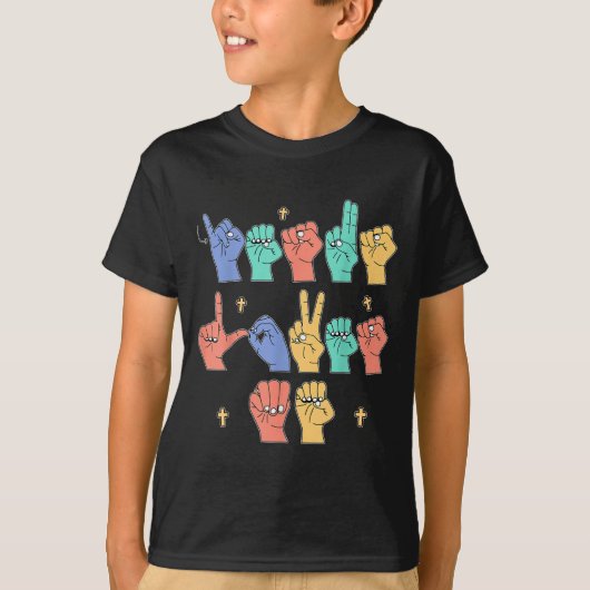 Jesus Loves Me Asl Christian Jesus Toddler You Sig T-shirt (Voorkant)