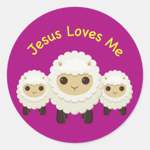 Jesus Loves Me Cross herder schapen Sticker