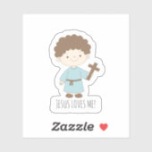 “Jesus Loves Me” cute Christian sticker (Vel)