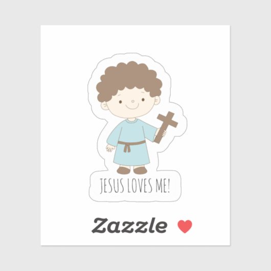 “Jesus Loves Me” cute Christian sticker (Vel)