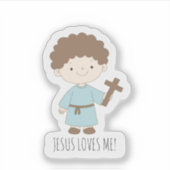 “Jesus Loves Me” cute Christian sticker (Voorkant)