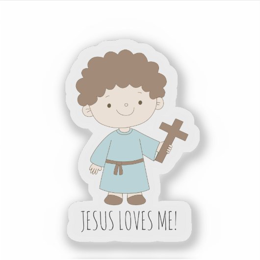 “Jesus Loves Me” cute Christian sticker (Voorkant)