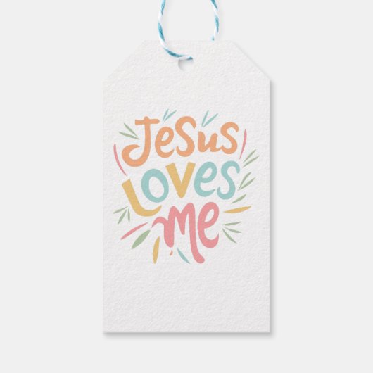 Jesus Loves Me -  design Cadeaulabel (Achterkant)