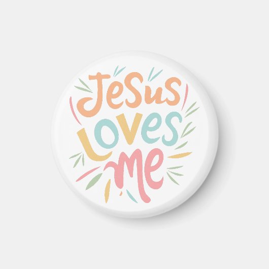 Jesus Loves Me -  design Magneet (Voorkant)