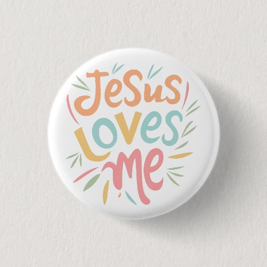 Jesus Loves Me - design Ronde Button 3,2 Cm (Voorkant)