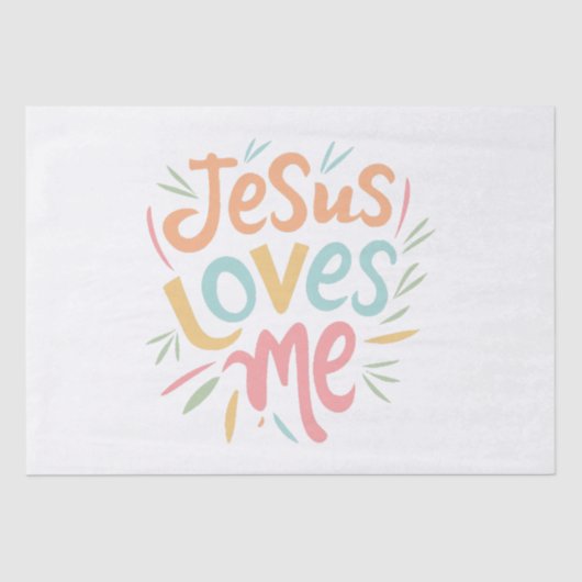 Jesus Loves Me - design Tissuepapier (Voorkant)