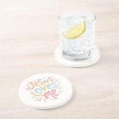 Jesus Loves Me -  design Zandsteen Onderzetter (Zijkant)