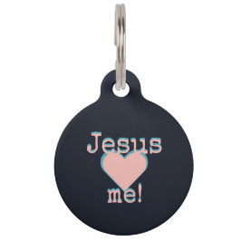 Jesus loves me  – Dog Collar – Hundehalsband neon Huisdierpenning