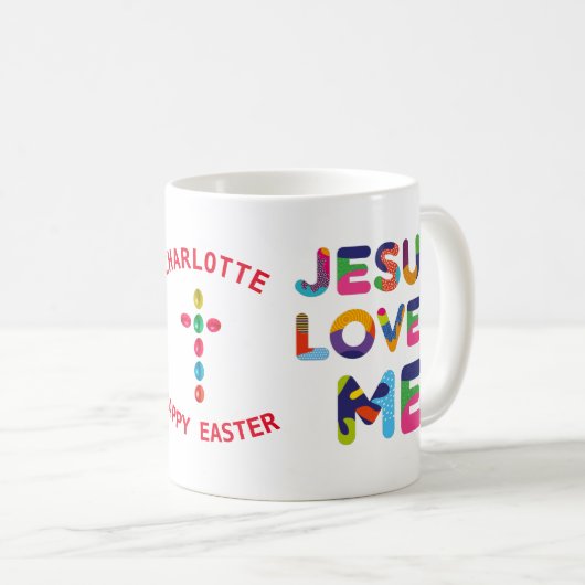 Jesus Loves Me Elegant  Koffie Mok (Voorkant rechts)