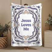 Jesus Loves Me Fleece Blanket Christian Gift 