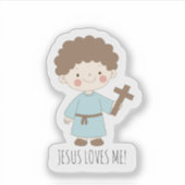 “Jesus Loves Me” leuk christelijk sticker (Voorkant)