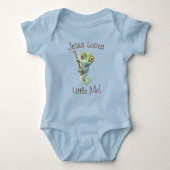 Jesus Loves Me Schattige Big Eyes Lizard Boy Girl Romper (Voorkant)
