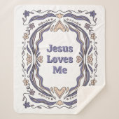 Jesus Loves Me Sherpa Blanket Christian Gift  Sherpa Deken (Voorkant)