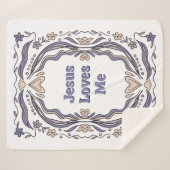 Jesus Loves Me Sherpa Blanket Christian Gift  Sherpa Deken (Voorkant (horizontaal))