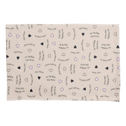 Jesus Loves Me Tan Kussensloop (Voorkant)