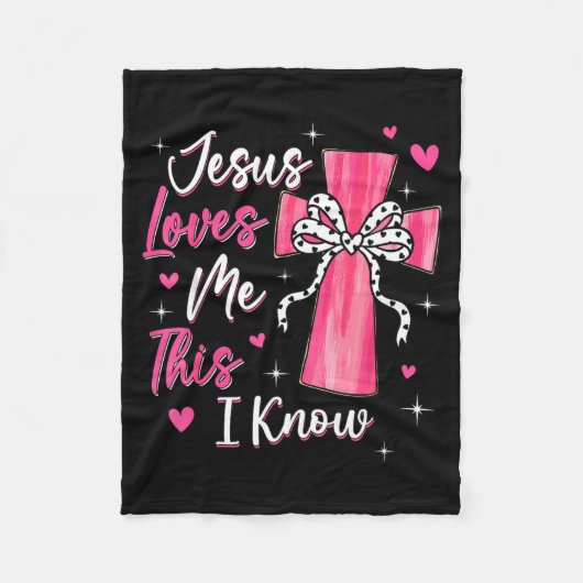 Jesus Loves Me This I Know God Religious Christian Fleece Deken (Voorkant)