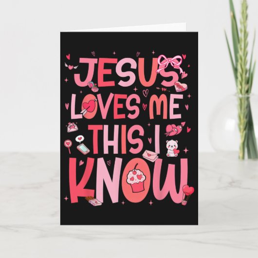 Jesus Loves Me This I Know God Religious Christian Kaart (Voorkant)