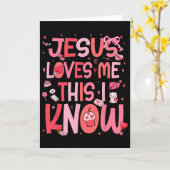 Jesus Loves Me This I Know God Religious Christian Kaart (Gele Bloem)
