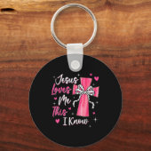 Jesus Loves Me This I Know God Religious Christian Sleutelhanger (Voorkant)