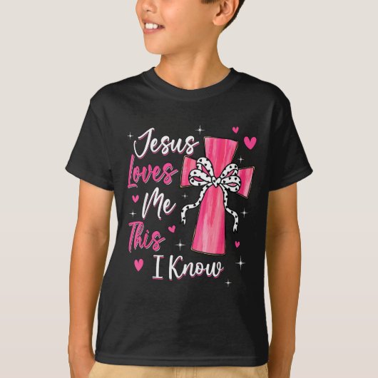 Jesus Loves Me This I Know God Religious Christian T-shirt (Voorkant)