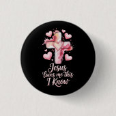 Jesus Loves Me Valentine Christian Button (Voorkant)