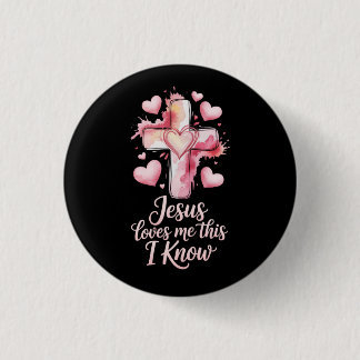 Jesus Loves Me Valentine Christian Button