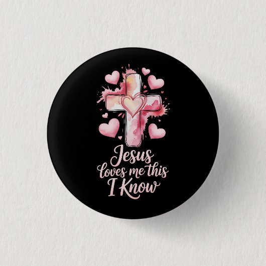 Jesus Loves Me Valentine Christian Button (Voorkant)