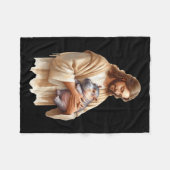 Jesus Loves Moo Deng Bouncy Pig Schattige Ba Fleece Deken (Voorkant (Horizontaal))