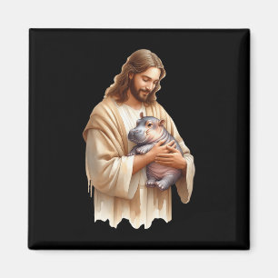Jesus Loves Moo Deng Bouncy Pig Schattige Ba Magneet