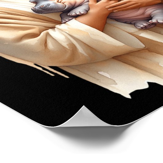 Jesus Loves Moo Deng Bouncy Pig Schattige Ba Poster (Hoek)