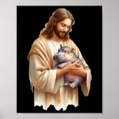 Jesus Loves Moo Deng Bouncy Pig Schattige Ba Poster (Voorkant)