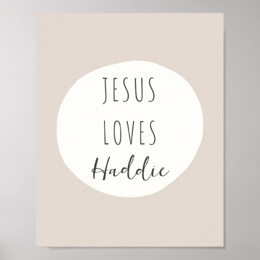 Jesus loves poster en prints met eigen naam (Voorkant)