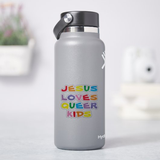 Jesus Loves Queer Kinder Vinyl Sticker (HydroFlask)