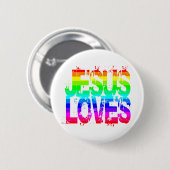 JESUS LOVES RONDE BUTTON 5,7 CM (Voorkant /achterkant)