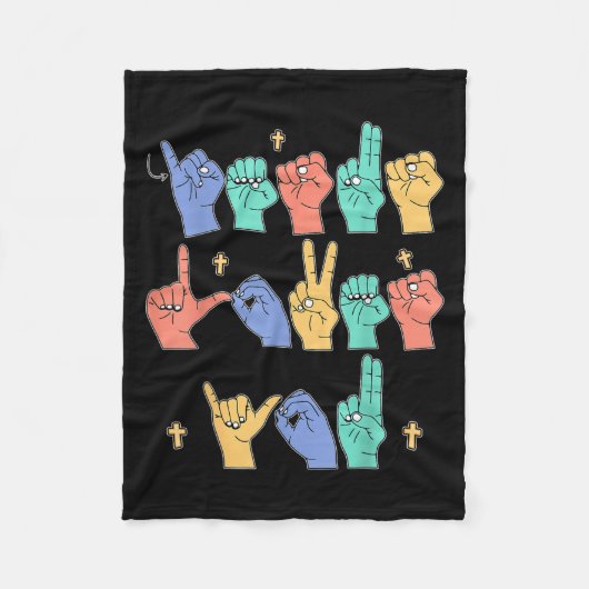 Jesus Loves You Asl Christian Jesus Toddler I Sign Fleece Deken (Voorkant)