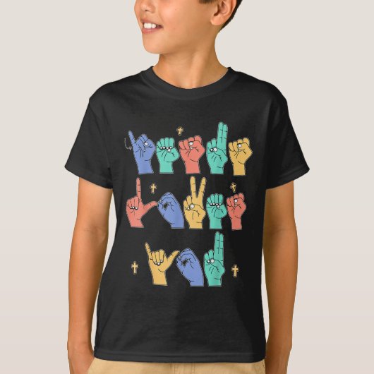 Jesus Loves You Asl Christian Jesus Toddler I Sign T-shirt (Voorkant)