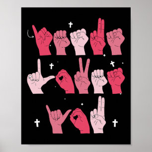 Jesus Loves You Asl Gebarentaal Christelijke Valen Poster