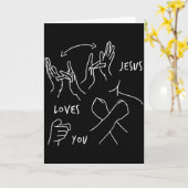 Jesus Loves You Asl Gebarentaal Christen Kaart (Gele Bloem)