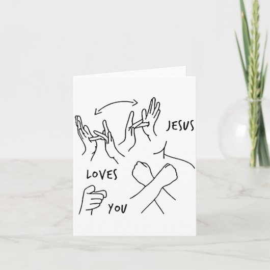 Jesus Loves You Asl Sign Language Christian Kaart (Voorkant)