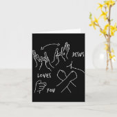 Jesus Loves You Asl Sign Language Christian  Kaart (Gele Bloem)