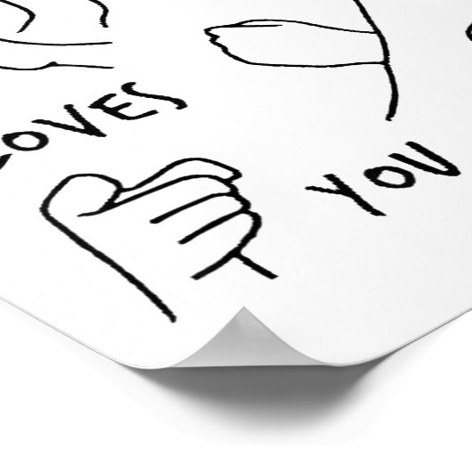 Jesus Loves You Asl Sign Language Christian  Poster (Hoek)