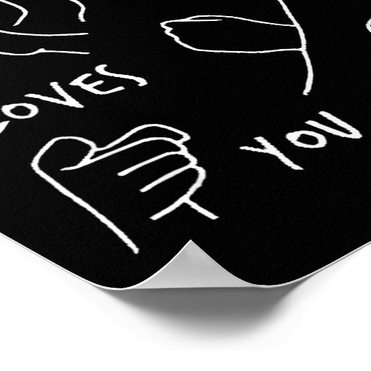 Jesus Loves You Asl Sign Language Christian  Poster (Hoek)