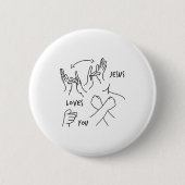 Jesus Loves You Asl Sign Language Christian  Ronde Button 5,7 Cm (Voorkant)