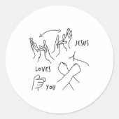 Jesus Loves You Asl Sign Language Christian Ronde Sticker (Voorkant)