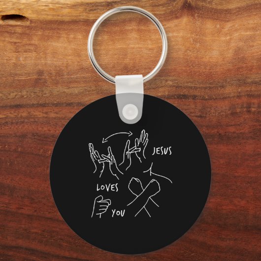Jesus Loves You Asl Sign Language Christian Sleutelhanger (Voorkant)